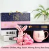 Ensemble 3 (Tasse, Cuillère à Soupe, Lapin à Vœux, Savon à la Rose)