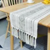 Runner da tavolo con nappe a diamante singolo verde acqua chiaro