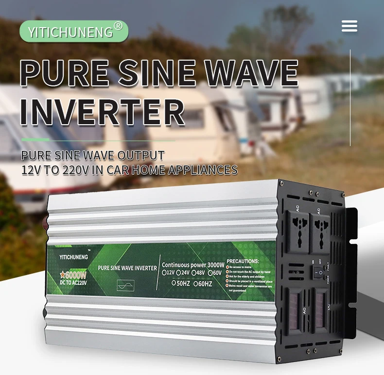 6000w Pure Sine Wave Power Inverter 12v 24v Dc To Ac 110v/220v Solar ...