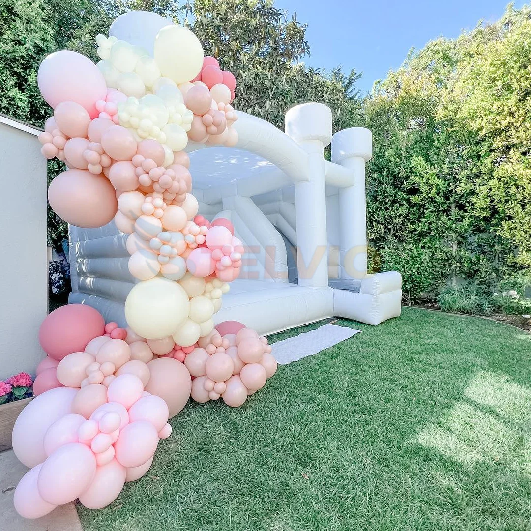 High Quality PVC Material White Inflatable Castle Commercial Inflatable House Wedding Inflatable Bounce House