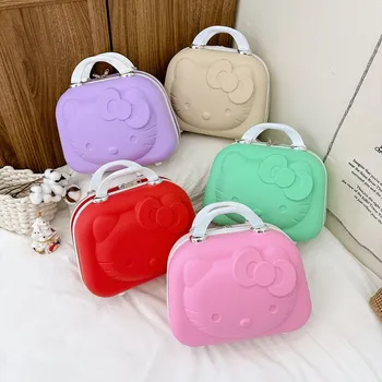 Hot Selling 14inch Sanrioed Hello KT Trolley Case Cartoon Cute Kids Suitcase Travel Luggage Portable Makeup Cosmetic Case