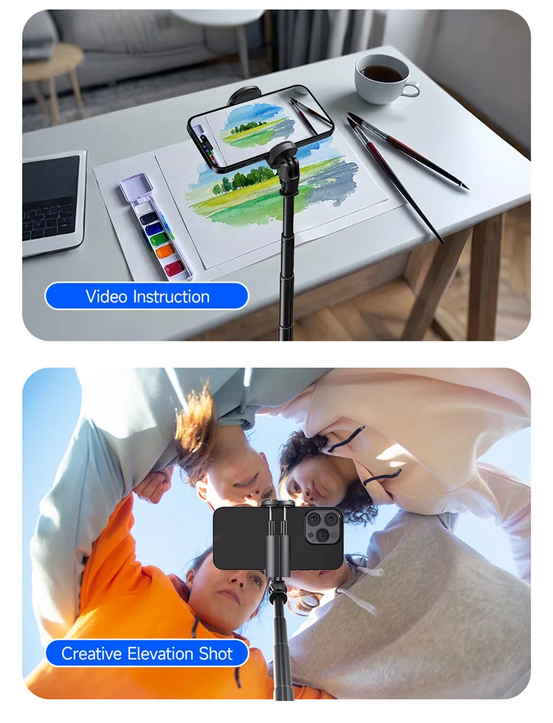 NEW TT01 All-in-one Auto Jump Open Tripod Magnetic Remote Drop Automatically Tripod 1.77m Super Long Rod Selfie Stick