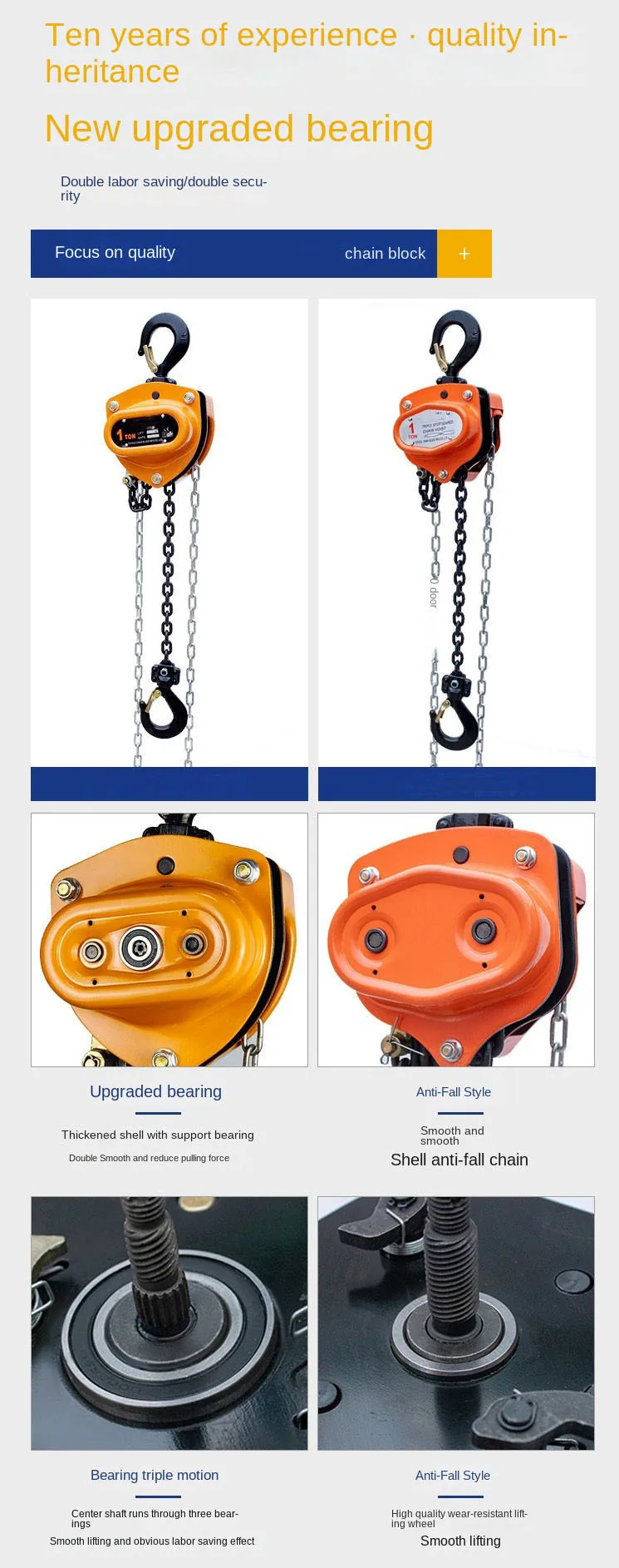Pull Lifting Chain Hoist Manual 30t Operated Chain Hoist Chain Block ...