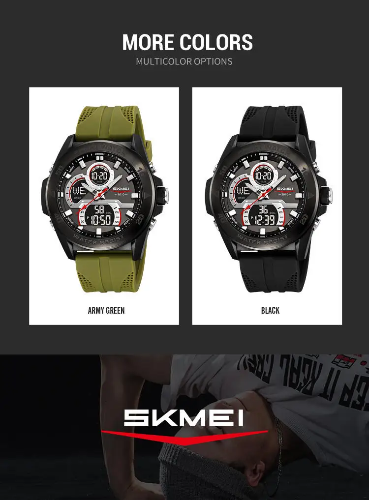 Skmei 2486 Top 10 Brands Hot Sell Man Digital Watch Stylish Silicone Band Waterproof Calender Chronograph Casual Watch Supplier