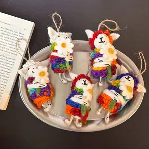 DIY Handmade Finished Wool Felt Pendant Dolls Sweet Miu Vibe Bag Hangers Keychain Decor Accessories