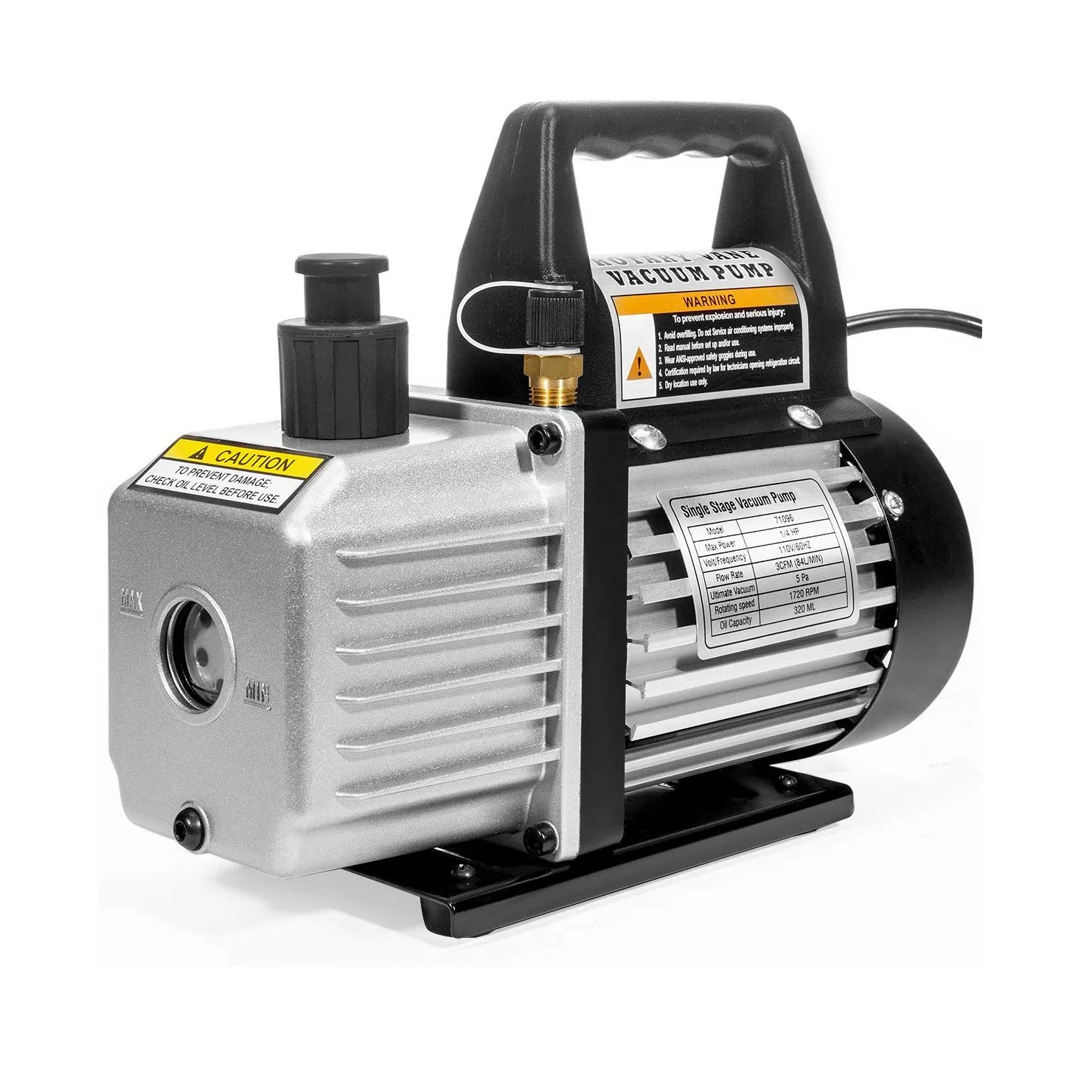 OMT 3.5CFM Vacuum Pump Single Stage 1/4HP Rotary Vane Deep HVAC AC Conditioning