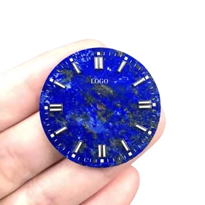 OEM Factory Luxury Blue Watch Accessories Gemstone Crystal Lapis Lazuli Round Shape Cabochon Natural Lapis Watch Dial NH34