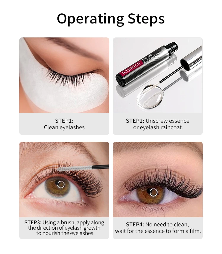 Private Label Liquid Clear Eyelashes Serum Growing And Lash Coating 2 In 1 Kit For Eyelash