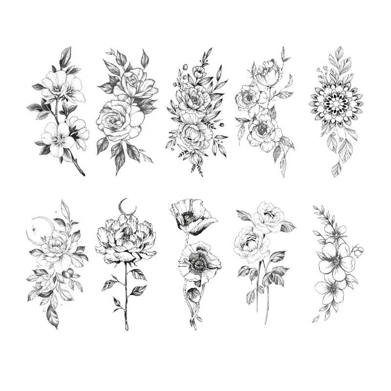 Airbrush Tattoo Stencil Set 53 Book of 20 Flower Templates  Amazonin  Home  Kitchen
