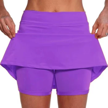 Women's Cycling Running Shorts Gym Fitness Sports Skirt Golf Tennis Athletic With Shorts Pockets Training Workout Solid Shorts