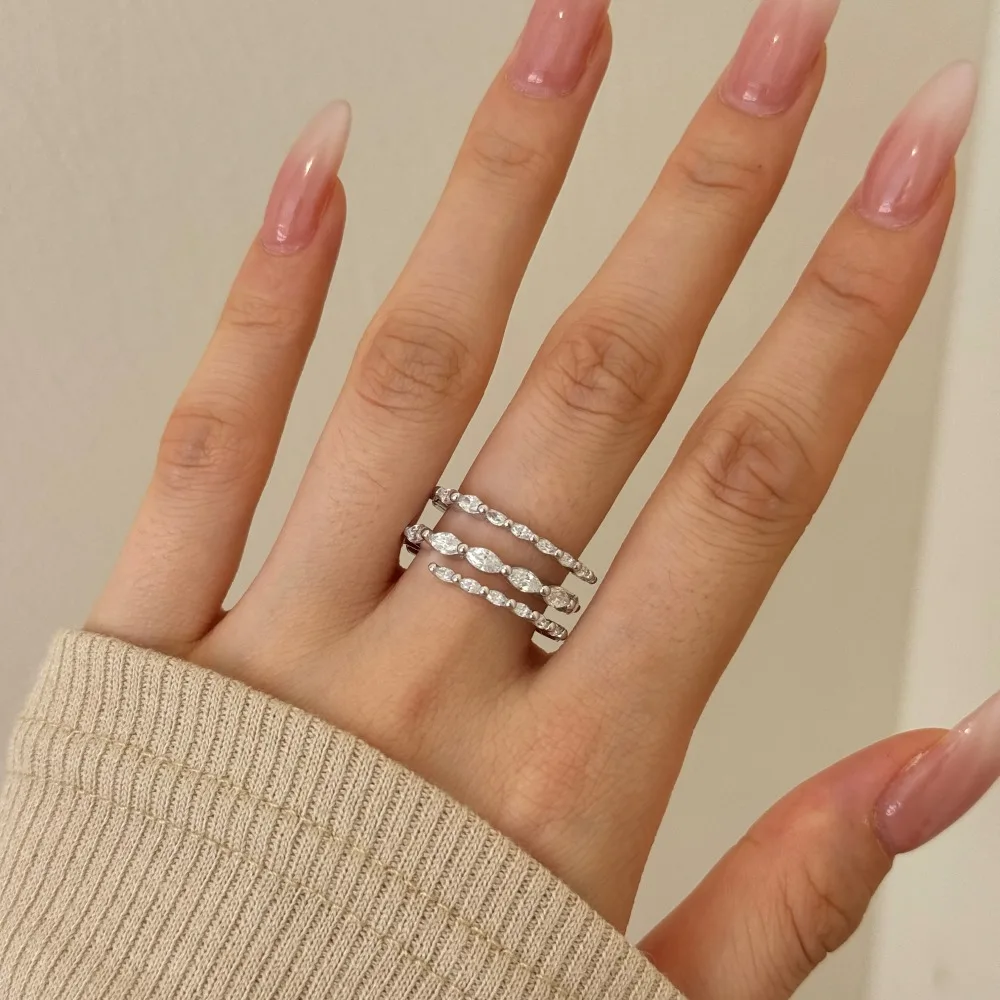 KAKODIY Personalized Statement Jewelry 925 Sterling Silver Multi-Layered Eternity Band 5A Cubic Zirconia Twist Dress Up Ring detail 4