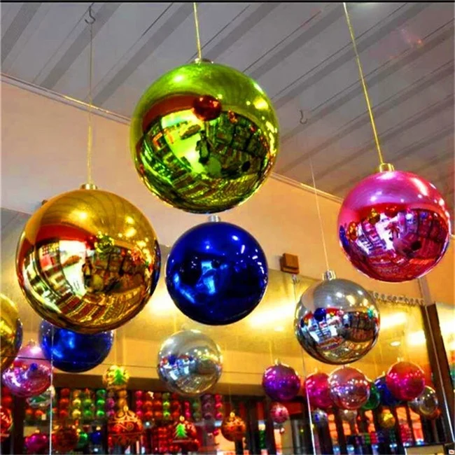 Anjie Floating Reflective Ball PVC Inflatable Large Mirror Balls Shiny Mirror Sphere pink Disco Flash Night-club Mirror Ball