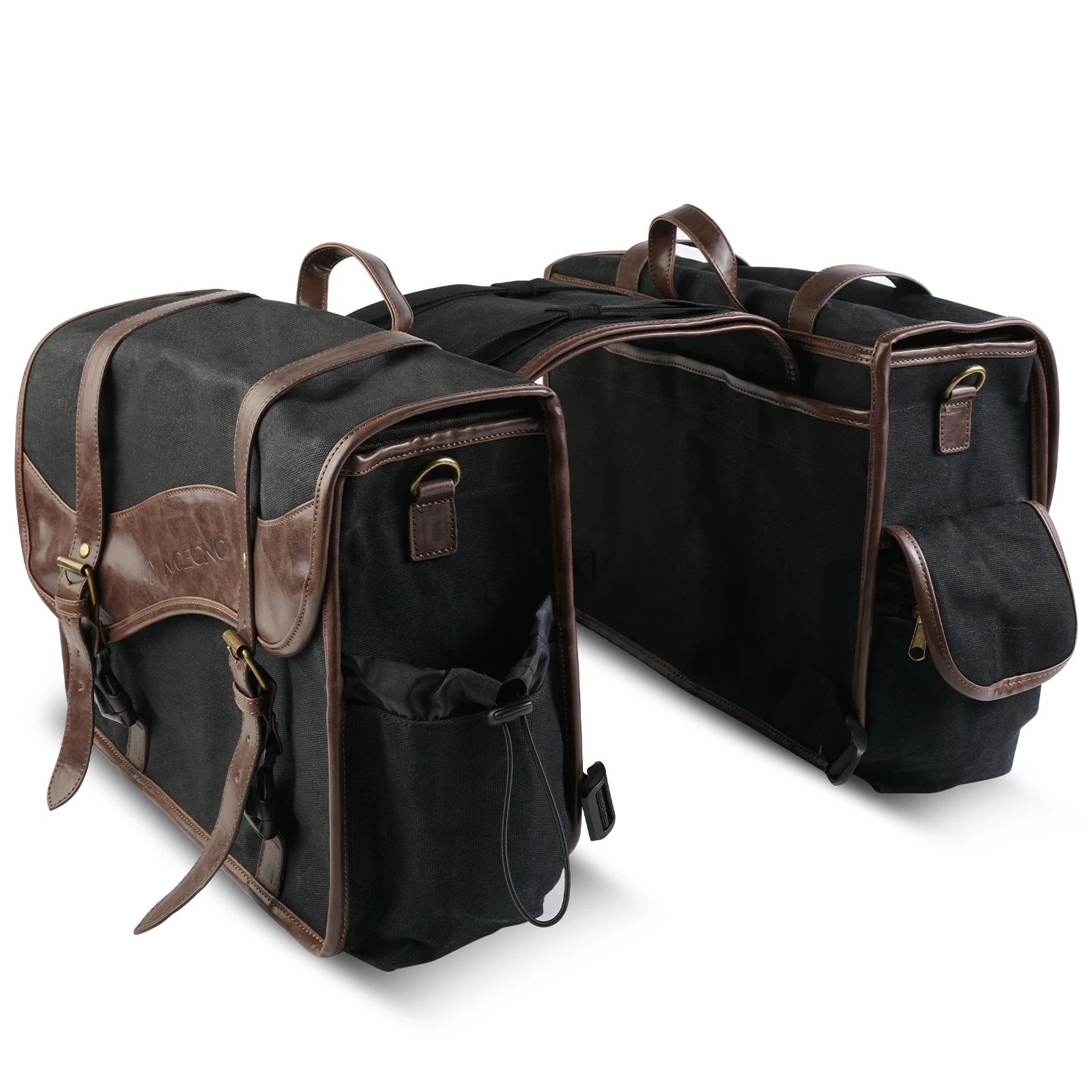 NiceCNC Motorbike Saddle Bag Motorcycle Canvas Waterproof Panniers