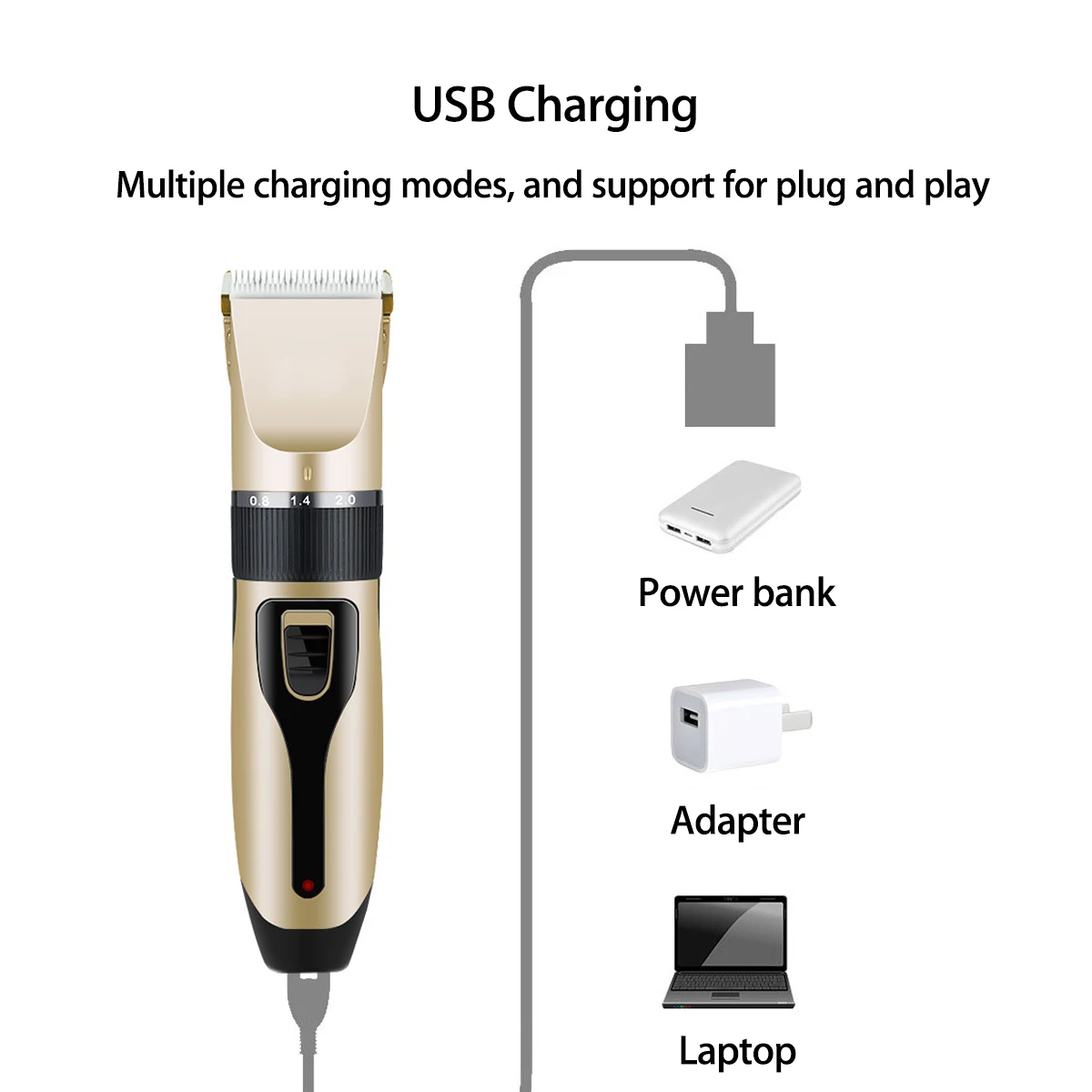 Professional Pet Cat Dog Hair Trimmer Animal Grooming Clippers Cat Cutter Pet Shaver USB Electric Clippers Hair Cutting Machine