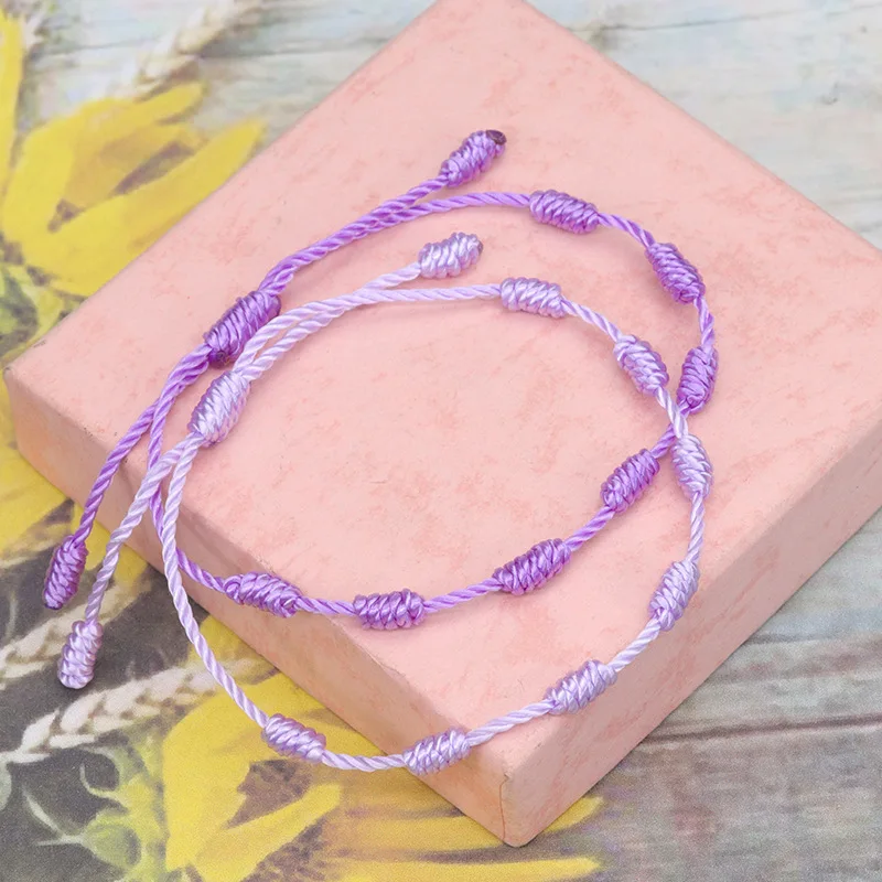 Rouge 7 Knots Red String Bracelets Protection Good Luck Amulet Handmade Lucky  Pulseras De Cuerda Rope Bracelets