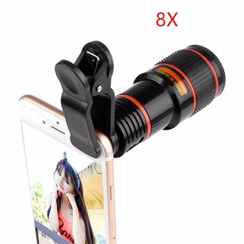 Phone Camera Lens Universal Clip 8X 12X Zoom Cell Phone Telescope Lens For iPhone