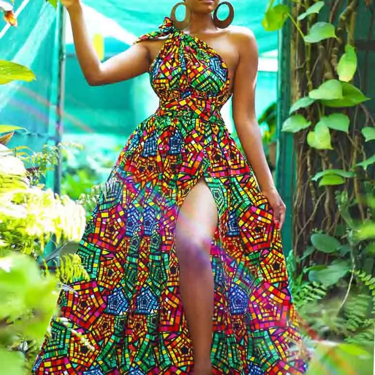 chinese dress ladies Ankara Print Maxi Gown – Yoma Fashion Boutique main image 0