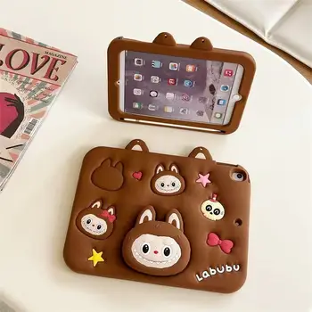 Cartoon Cute Labu 3D Silicone iPad Air 11 Inch Tablet PC Protective Cover Pen Slot 7 8 910 Telescopic Stand Back Cover Shell