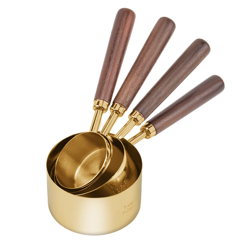 8 Pcs Stainless Steel Rose Gold Measuring Cups & Spoons