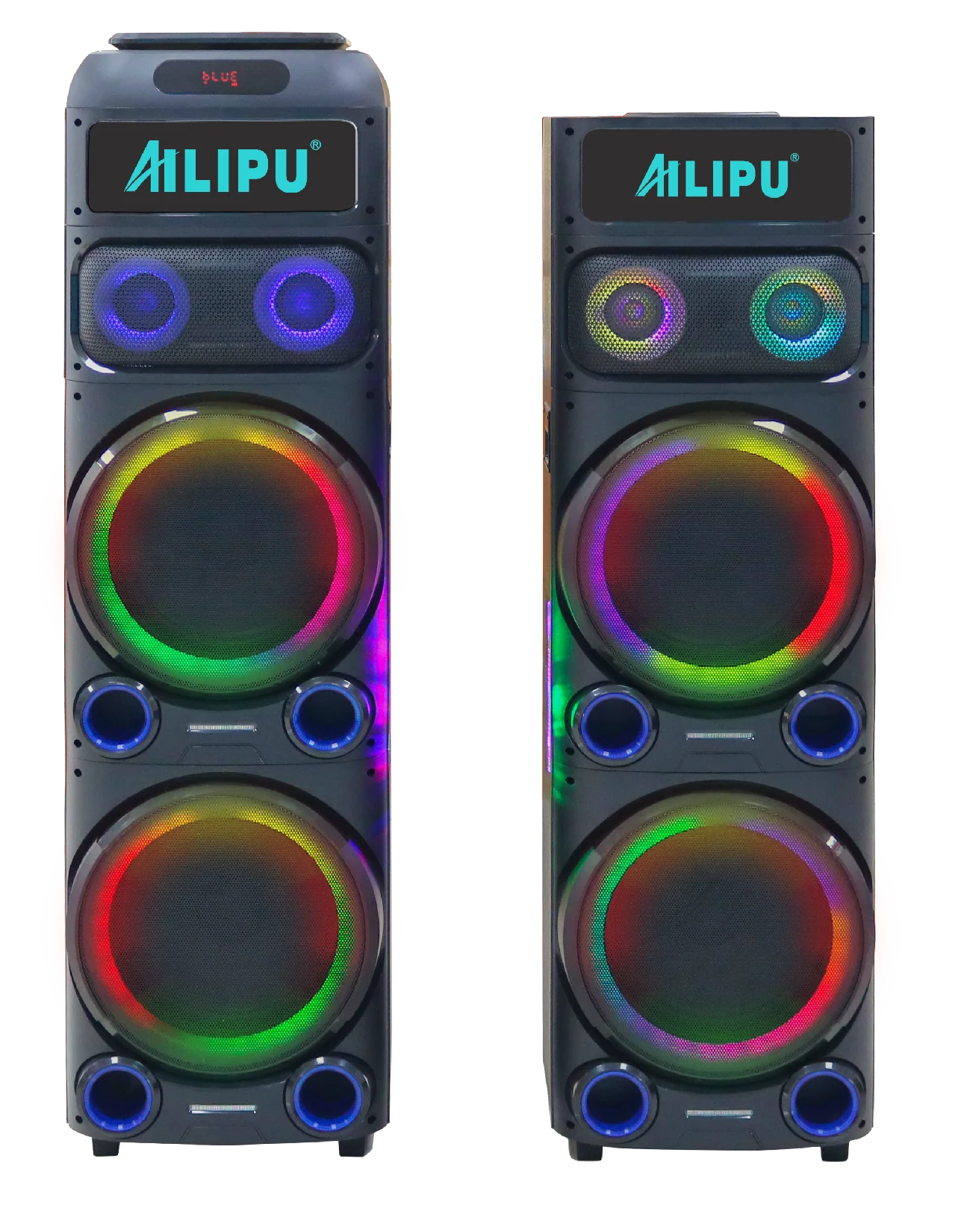 200 Watts Big Power Double 12 Inch Outdoor Wireless Trolley Speaker for Flashing Light Dj Party Trolley Speaker