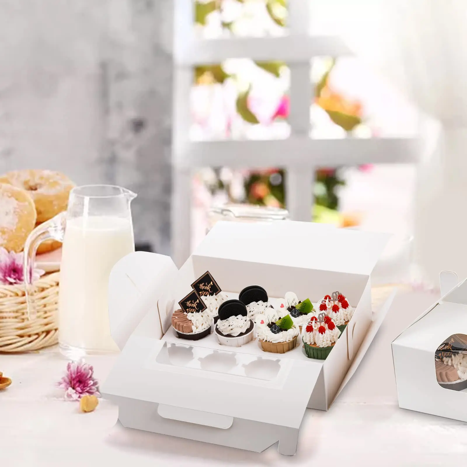 Ecofriendly Handle Recyclable Cake Cupcake Packaging Paper Box For Food. Buy Ecofriendly