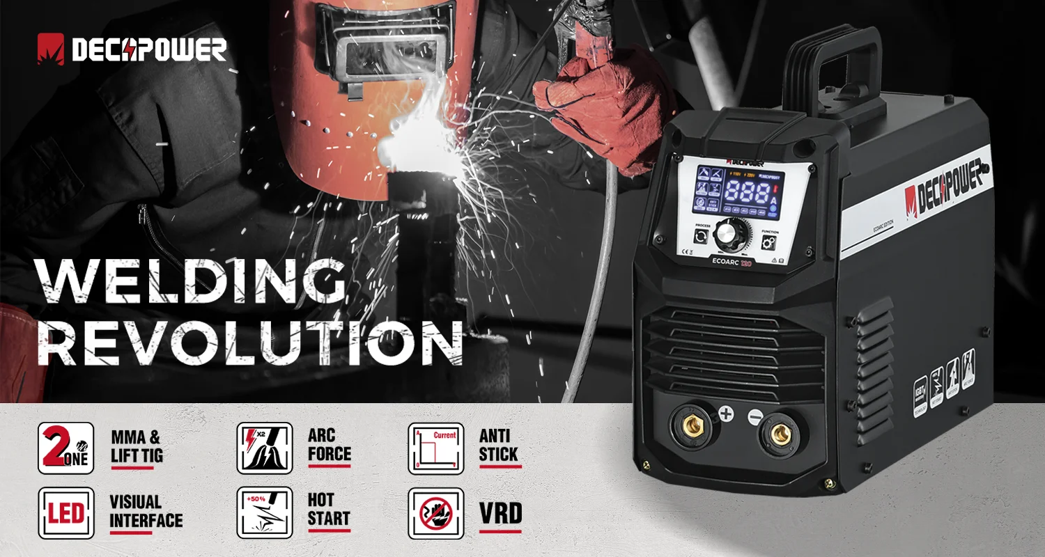Decapower ECOARC 200A Amps Inverter MMA Stick Arc Welding Machine for Steel Materials