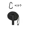 Lanière de rangement pour tente (19 lanières noires avec boucles taille 5)