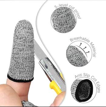 Reusable Anti Slip Protector Finger Sleeves Finger Gloves Thumb Protector Cut Resistant Fingers Gloves For Kitchen