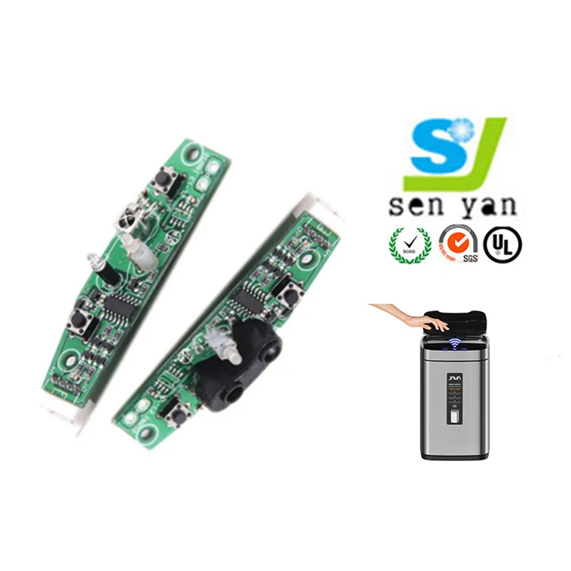 Custom Home Use Intelligent Human Hand Infrared Induction Trash Can Sensor Pcb Home Appliances Automatic Flip Storage Box Pcba