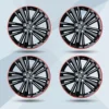 21-inch red small edge wheel hub covers, set of four
