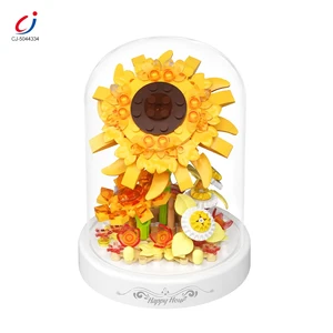 Chengji Creative Educational Toy Building Blocks Sets Fun Simulation Cartoon Colorful Sunflower Building Blocks