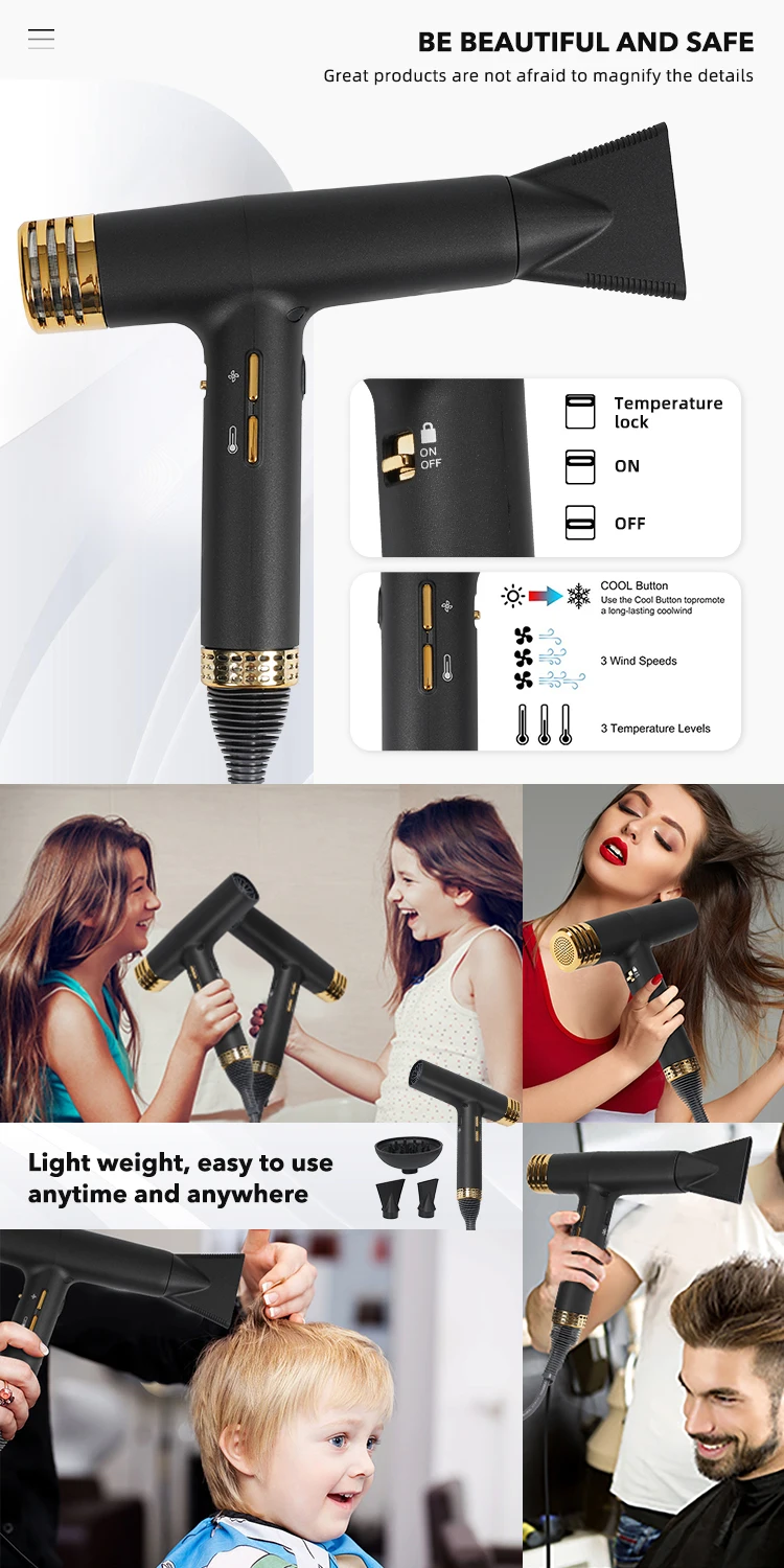 Portable Silent Tech Leafless 2000w Bldc Brushless Hair Dry Blow Dryer Professional Salon 0952