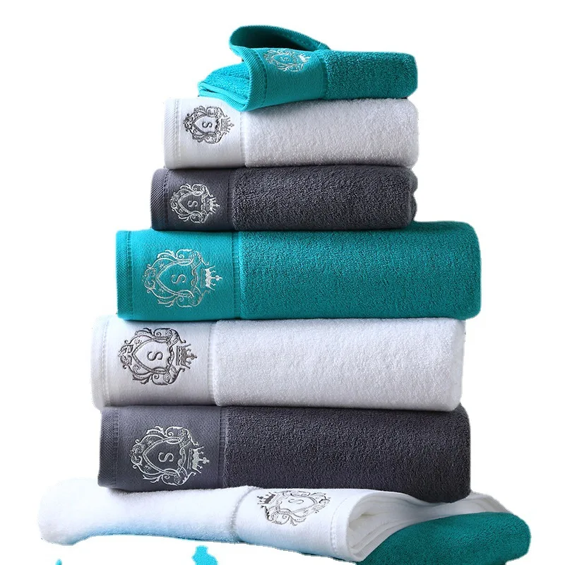 Good quality customized LOGO combed cotton pure cotton hotel bath towel