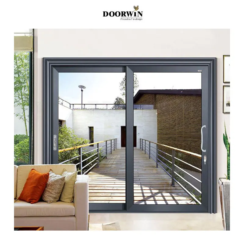 10 Years Warranty Thermal Break Aluminum Alloy Germany Narrow Frame Sliding Doors Soundproof Glass Aluminium Sliding Door