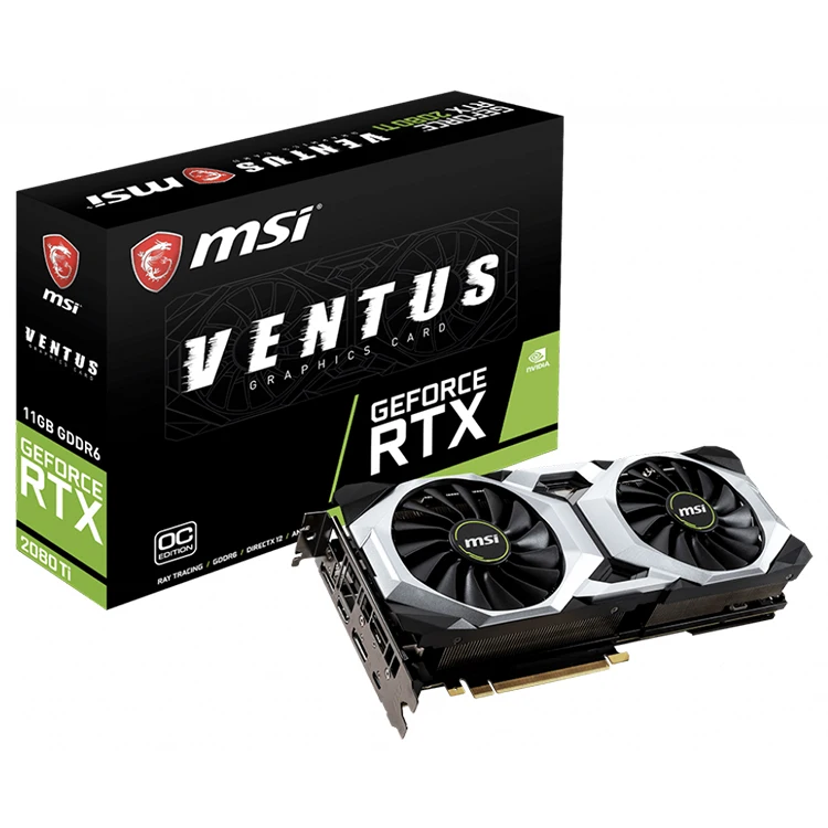 MSI NVIDIA GeForce RTX 2080 Ti VENTUS 11G OCV1 Used Gaming Graphics Card  with 11GB GDDR6 Memory for Desktop
