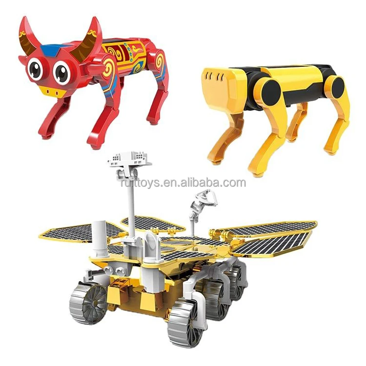 Новинка, умный робот «сделай сам», игрушечные стержни в сборе, Механическая Собака на солнечной батарее