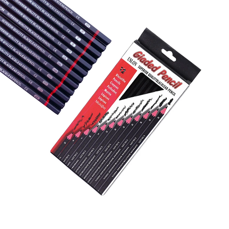 Набор эскизных карандашей 2H-8B карандаши для рисования канцелярские принадлежности в железной коробке 12 железных