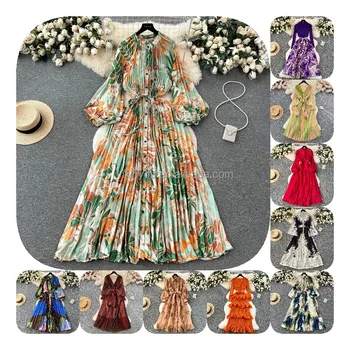 New Fashion plus size dress Chiffon Floral Long Dress Vestidos Women Elegant Summer Casual Dresses