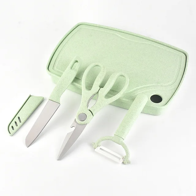 5 In1 Camping Cutting Board For Kitchen Plastic Cutting Board Set with  Bottle Opener, Peeler, Kitchen Knife, Serving Tray, Cutting Board,  Dishwasher