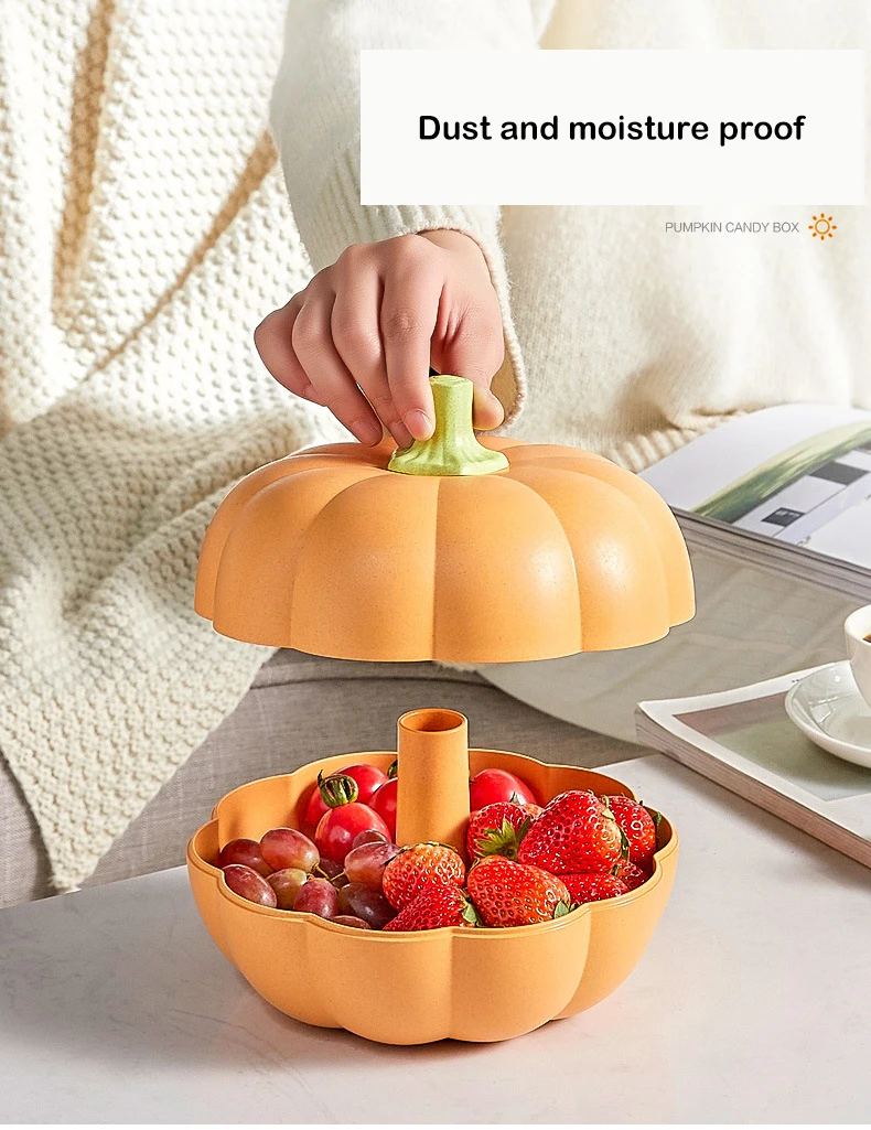 Creative Home Double Pumpkin Fruit Tray Fruit Basket Simple Storage ...