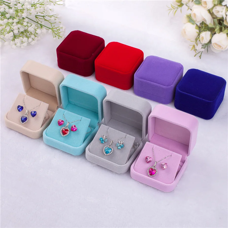 6*5*4cm Velvet Jewelry Display Box Packaging Gift Organizer for Earrings Ring 