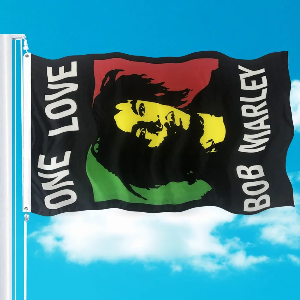 3x5 Polyester Advertising Fans Custom bob Marley Rasta Flag