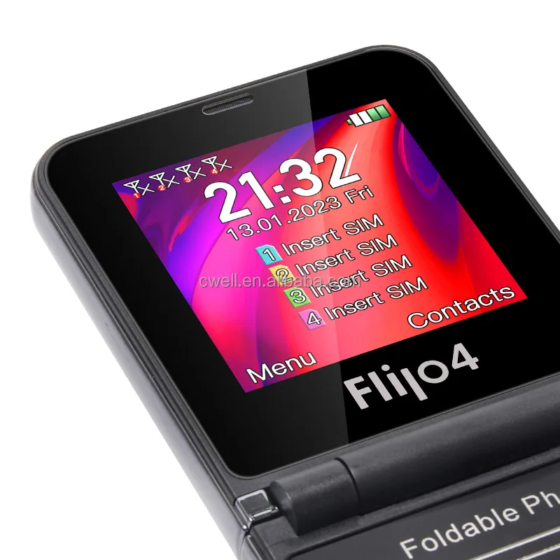 UNIWA F265 - 2.55 Inch Keypad Folding Mobile Phone with 4 Sims