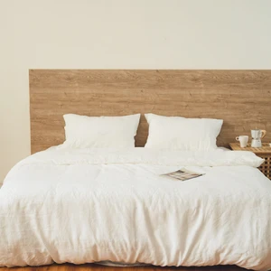 Hotel Linen Bedding White Luxury Soft Like 100% Linen Plain Sateen Hotel Bedding Set Duvet Cover Hotel BedSheets