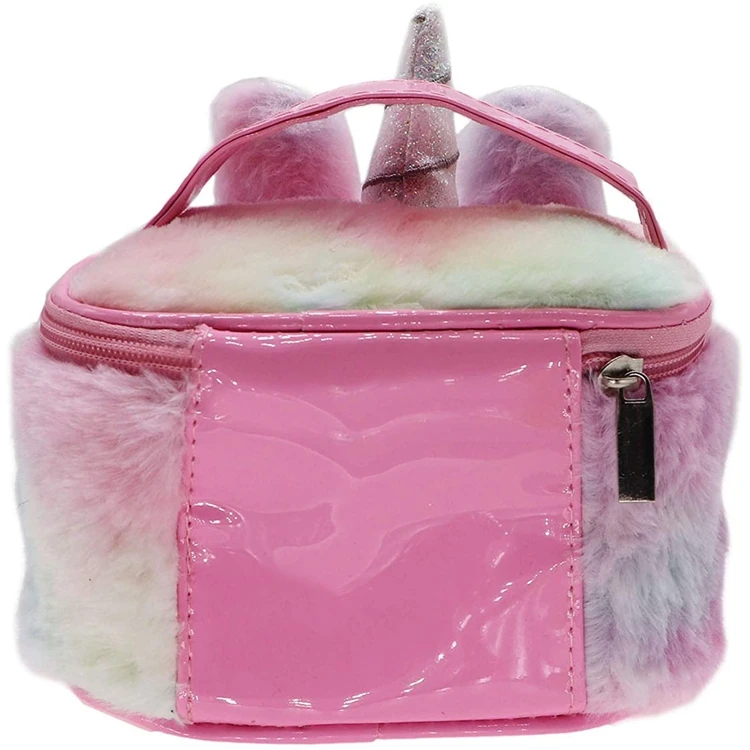 Fyydes Fluffy Makeup Bag Plush Makeup Bag Lovely Soft Plush Fluffy Makeup Bag Fluffy Makeup Bag Portable Cosmetics Bag for Girls Water Pink, Girl's, Size