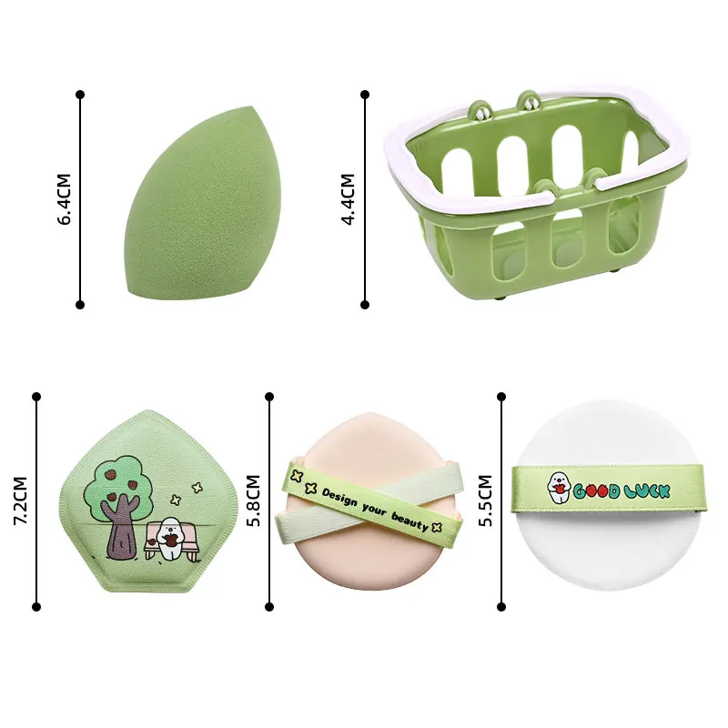 5Pcs Makeup Sponge Cosmetic Puffs Cute Facial Foundation Sponge Air Cushion Flocking Loose Powder Puff with Storage Box H7ba82d2473a74757a7a6910187caa3c6r