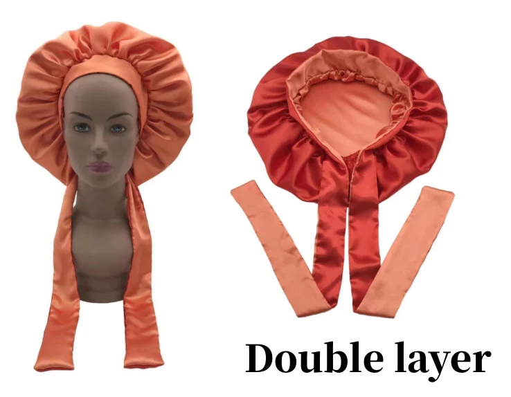 Top Selling Satin Braid Long Custom Elastic Long Head Tie Silk Hair Sleep