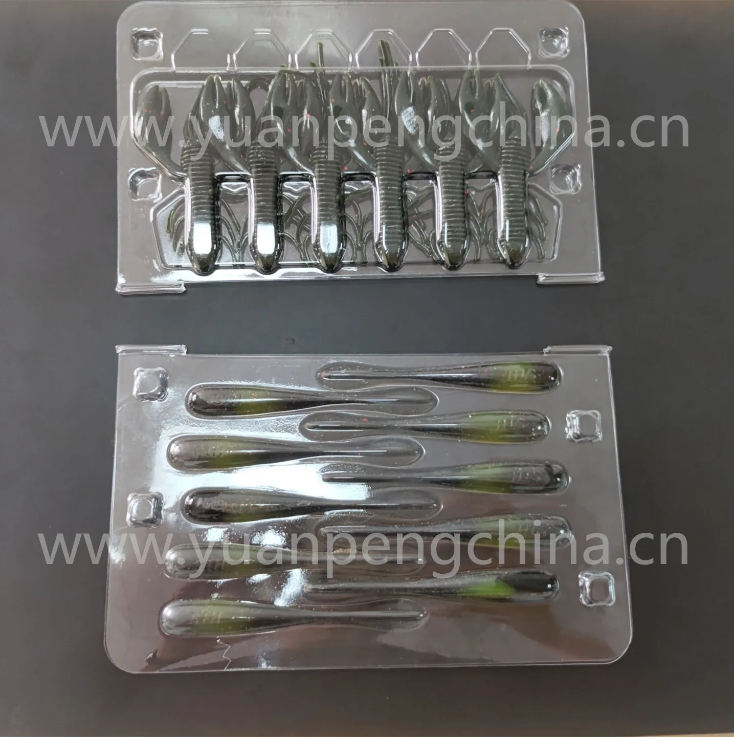 Custom Fishing Lure Clamshell Blister Packaging With Sticker For Soft