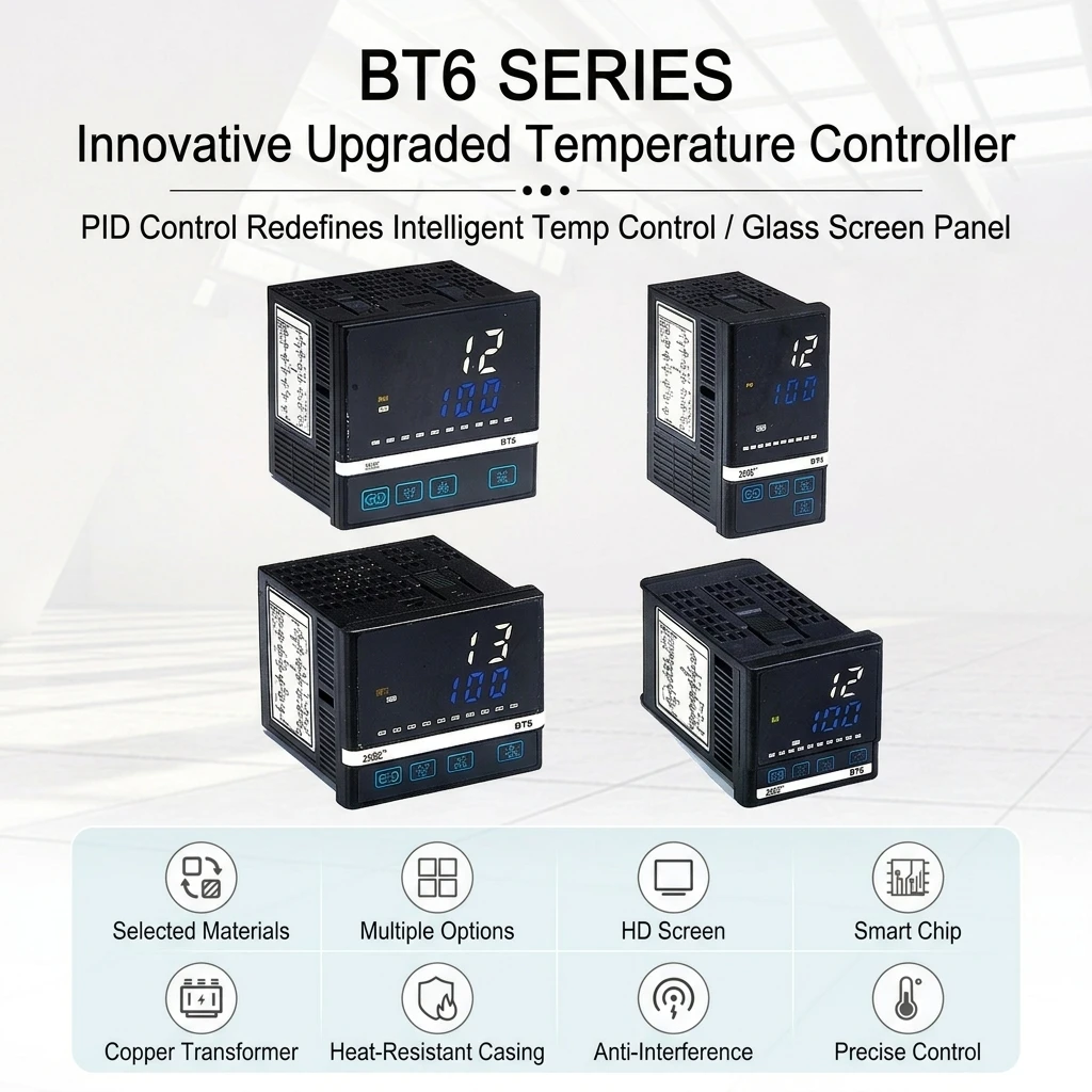 BT6-B 1220 48*96*83mm Plastic PID Intelligent Digital Temperature Controller RS485 Customizable Industrial Thermostat with Timer