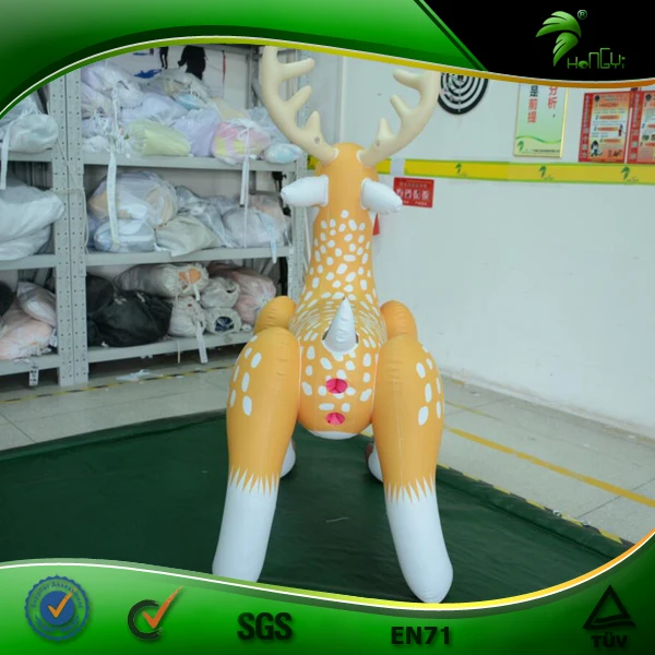 Hongyi Sph Inflatable Animals Squeaky Inflatable Deer Toy Air Blown Inflatable Cartoon Reindeer